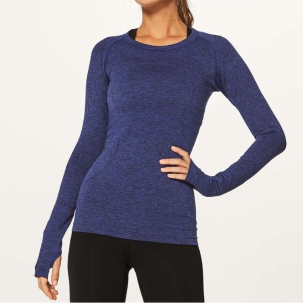 Lululemon Swiftly Tech Blue Long Sleeve Top size 12